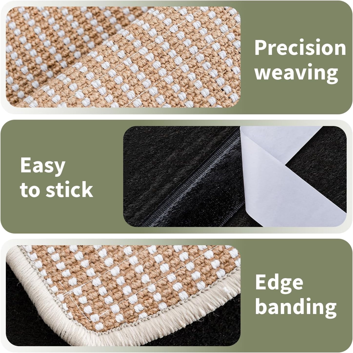 THBN Cat Scratcher Mat, 23.6"x 15.7" Natural Sisal Cat Scratch Mat with Velcro Tape, Scratching Rug Pad for Indoor Cats, Furniture Protector, Floor Carpet, Wall Pad, M, Beige