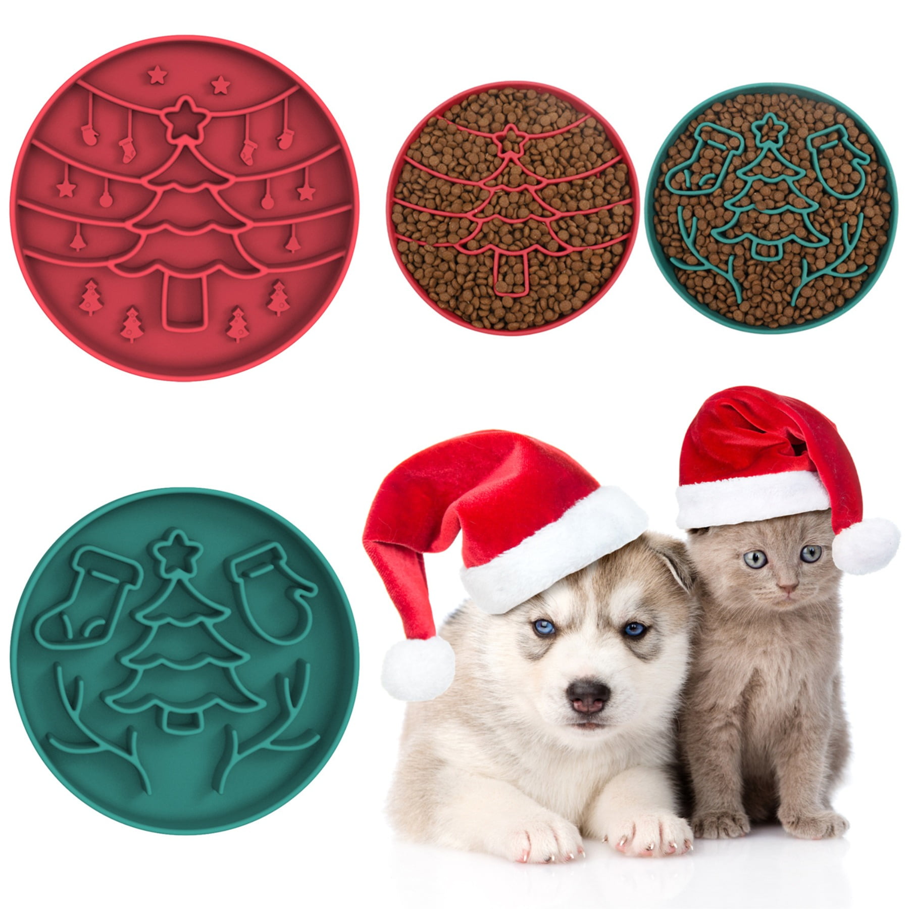 Slow Feed Dog Bowl Small Medium Size Pets Silicone Non Slip Base Multi Color Choices Chew Proof Dish for Puppies and Adult Dogs