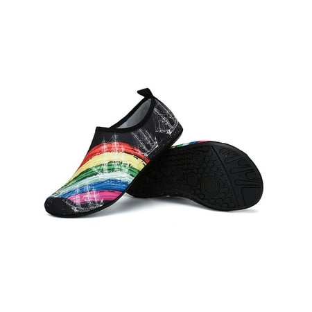 

Sanviglor Unisex Beach Shoe Surf Aqua Socks Barefoot Water Shoes Exercise Comfort Anti-Slip Flats Lightweight Quick Dry Style F 9.5-10