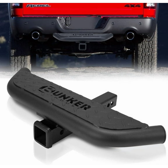 BUNKER INDUST Hitch Step for Vehicles, Trailer Trucks, and Pickups - 2 Inch Hitch Receiver Compatible, Anti-Slip Rear Bumper Guard Protector