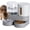 Grey, variant on Automatic Cat Feeder and Water Dispenser Set, Gravity Pet Food Feeder with Stainless Steel Bowl, Large Capacity Food and Waterer for Cats, Kittens, Puppies and Small Dogs, Green