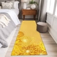 thumbnail image 4 of Runner Rugs 2x6 Ft, Yellow Golden Floral Non Slip Area Rugs for Kitchen Bedroom Entryway, Spring Summer Shiny Flowers Washable Carpet Runner Rug Floor Mats for Bedroom Home Decor, 4 of 8