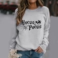 thumbnail image 3 of WEIWEN Halloween Sweatshirt for Women Hocus Pocus Shirts 2026 Trendy Long Sleeve Black Cat Sweaters Halloween Pullover Tops Womens Fall Fashion Clothing Grey, S, 3 of 6