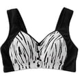 thumbnail image 4 of ManxiVoo Full Bust Front Closure Wireless Bra Large Cup Size Supportive Comfort Fit Seamless Camisole Style Printed Design XL Size Black, 4 of 6