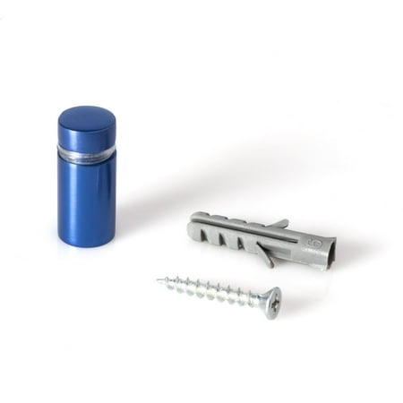 

Sign Standoff 1/2 Diameter x 3/4 Barrel Length Blue Aluminum Eco Series Easy Fasten Standoff Pack of 2 by Outwater