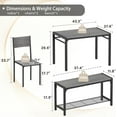 thumbnail image 2 of JUMMICO 43.3" Dining Table Set for 4, Kitchen Table with  & 2 Chairs Modern Rectangular Metal Frame Dining Furniture Set for Small Space (Grey), 2 of 7