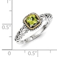 thumbnail image 4 of Shey Couture Sterling Silver with 14K Accent Antiqued Cushion Peridot Ring QTC868, 4 of 6