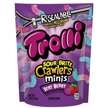Trolli Sour Brite Crawler Minis Very Berry Gummi Candies, 9 Oz.