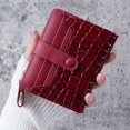 thumbnail image 1 of Cartera de piel de cocodrilo con hebilla para mujer, tarjetero corto con cremallera, monedero para varias tarjetas, 1 of 5