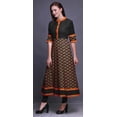 thumbnail image 3 of Bimba Black Geometric Ikat Indian Kurtis For Women Long A Line Casual Anarkali Dresses Ethnic Kurti-Small, 3 of 5