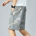 thumbnail image 5 of Men's Shorts Summer Casual Printed Shorts Loose And Versatile Capris Straight Leg Pants Plus Size Shorts, 5 of 8