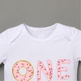 thumbnail image 4 of IBTOM CASTLE Baby Girls Donut One Half 1st/2nd Birthday Outfit Sweet Romper Tutu Dress Leggings Princess Skirt Clothes Set 1 Year Donut White-one, 4 of 8