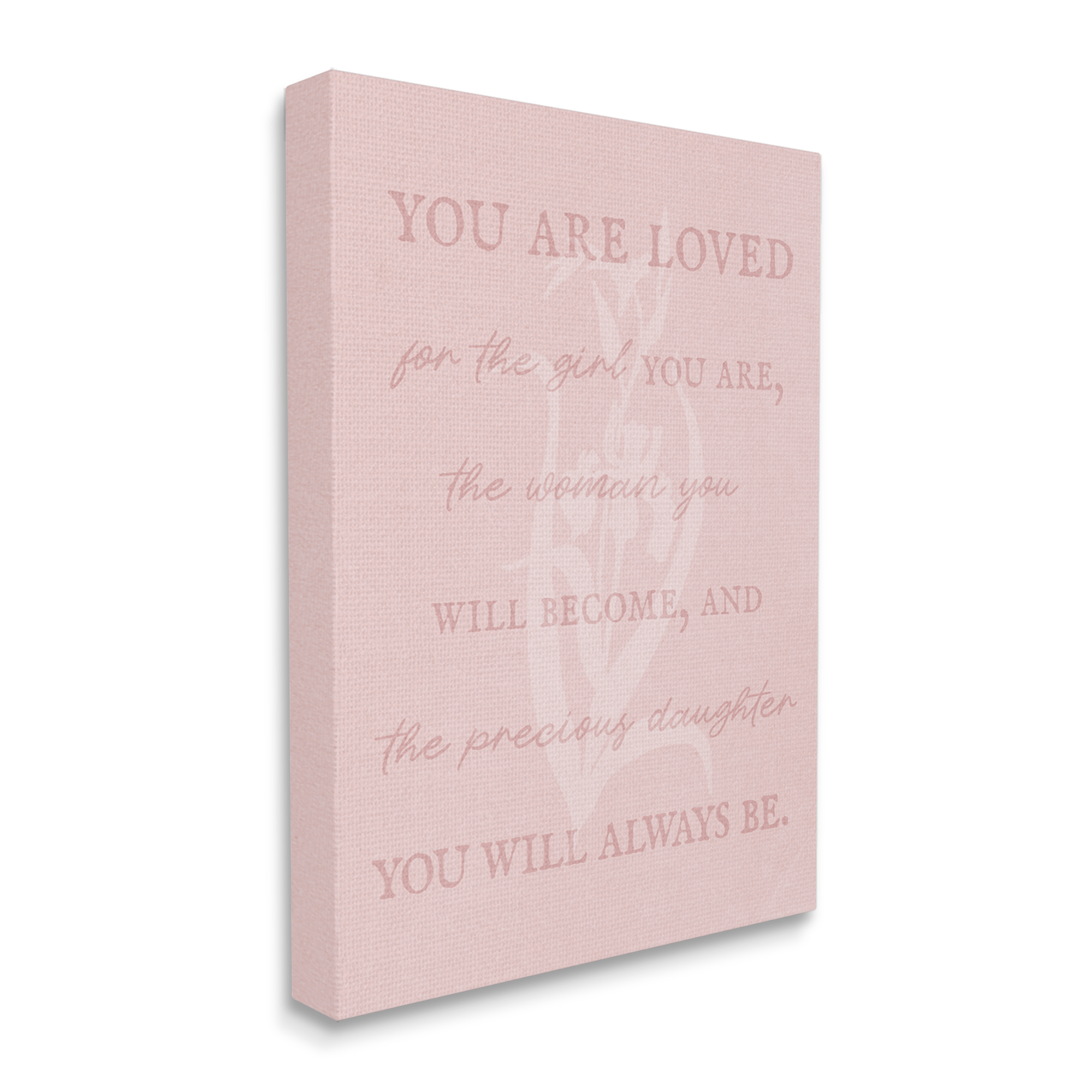 Stupell Industries Daughter You Are Loved Inspirational Painting Gallery Wrapped Canvas Art Print Wall Art, 16 x 20