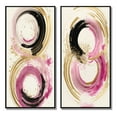 thumbnail image 2 of Designart "Curvaceous Pink and Gold Design I" Abstract Spirals Framed Wall Art Set Of 2 - Pink Abstract Frame Gallery Set For Office Decor, 2 of 7