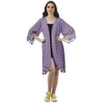 thumbnail image 3 of Moomaya Front Open Printed Shrug 3/4 Sleeve Georgette Beach Cover Up For Women, 3 of 6