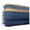 Dark Blue Navy Blue Light Yellow, variant on Blue Gold Wave Indoor Air Conditioner Cover, Double Insulated AC Covers for Inside, Summer Coastal Ocean Stripe Waterproof Window Air Conditioner Covers with Elastic Straps 17"Lx13"Wx3.5"D