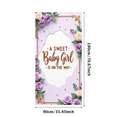 thumbnail image 3 of Floral Design Baby Shower Banner Pink Theme Sweet Baby Girl Backdrop for Newborn Party Gender Reveal Event Decoration, 3 of 8