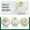 thumbnail image 4 of Cobbe Brushed Gold Bathroom Accessories 4-Piece Bathroom Hardware Set with Towel Rack, Towel Hook, Toilet Paper Holder and Towel Ring, 4 of 7