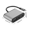 thumbnail image 3 of Hub USB-C 8 en 1 Base de expansión multifuncional gris Tipo-C a conector HDMI+VGA+PD, 3 of 8