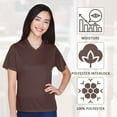 thumbnail image 7 of Women's Zone Performance T-Shirt, V-Neck Assorted Tee Shirt 100% Polyester Interlock Mix Bulk T-Shirt (Dark Color 9 Pack, L), 7 of 7