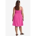 thumbnail image 2 of ellos Women's Plus Size Smocked Bodice Tank Dress - 5X, Tropical Raspberry, 2 of 6