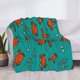 thumbnail image 3 of Fotbe Colorful Crab Manta de Franela con Estampado, Manta Ultrasuave para Cama, Sofá, Auto, Hipoalergénica y Antibolitas-80"x60", 3 of 6