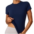 thumbnail image 2 of YgkuHd Womens Workout Tops Women's Buttery Soft Crew Neck Short Sleeve T-Shirt | Slim Fit Moisture Wicking Active Tee for Yoga, Workout & Casual Everyday Wear, 2 of 5