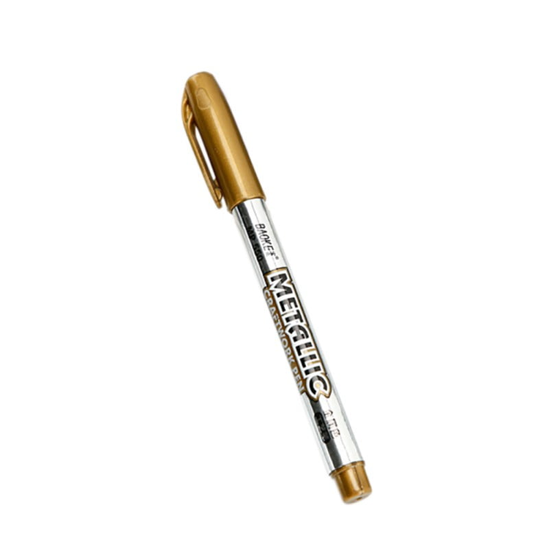 Metal Waterproof Permanent Paint Marker Pens Gold Silver Drawing Markers Pen 