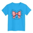 thumbnail image 4 of Suilloe Toddler Girls T-Shirts Summer Cross Bow Print Short Sleeve Round Neck Tee Kids Girls Casual Everyday Wear Comfortable T-Shirts，5 -6 Years, 4 of 4