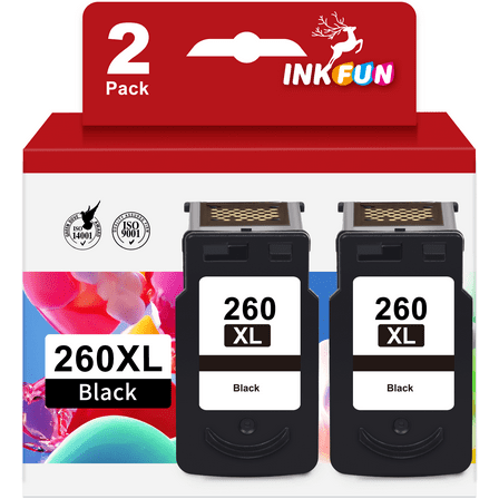 260XL Black Ink for Canon 260 Black Ink for Canon Ink 260 PG-260XL for TS6420 Printer (2 Black)