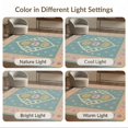 thumbnail image 7 of ODIKA 4'x6' Teal Multicolor Traditional Ornate Washable Area Rug Vintage Style Central Diamond Motif With Decorative Floral Border Non-Slip, Chair-Friendly, Flatwoven for Home Office, Under Desk, 7 of 7