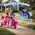 thumbnail image 2 of Okybaby 12V Kids Ride On 2-Seater Motorcycle with Dual Motors, 3 Wheels Electric Motorcycle with Bluetooth, Music, USB, LED Light, Battery Powered Ride on Toy Car for Kids Aged 3-6, Rose Red, 2 of 9