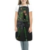 Children's Apron with Pocket for Cooking Baking Painting Green Arrow
