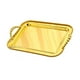 thumbnail image 1 of Bandeja para servir con asas, bandeja para joyas, bandeja de postre antideslizante, bandeja decorativa, oro, 1 of 9