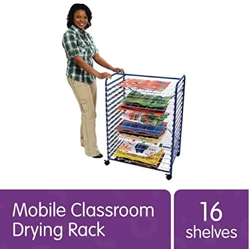 Mobile 16 Shelves Carbon Steel Drying Rack Cart for Desktop Artwork Storage Art  Drying Rack Classroom Paint Drying Rack Metal - AliExpress