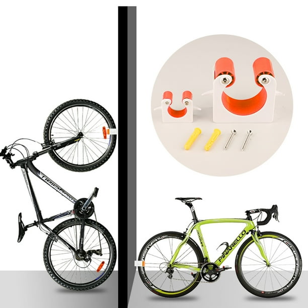 Colgador de bicicleta montado en la pared Soporte de estante de estacionamiento de pared para bicicleta MTB (Rojo)