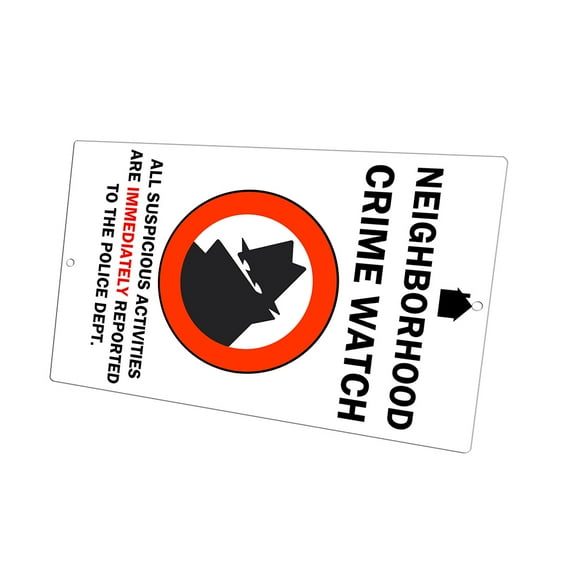 KuzmarK Yard Lawn Fence Sign - Neighborhood Crime Watch