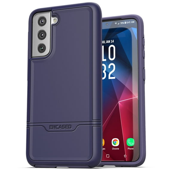 Encased Rebel Series for Samsung Galaxy S21 FE Case, Protective Military Grade Full Body Rugged Cover - Purple