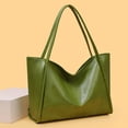 thumbnail image 3 of Stylago Women's Leather Tote Bag Casual Travel Large Shopping Shoulder Purses College Students Zipper Underarm Work Handbag Green, 3 of 7