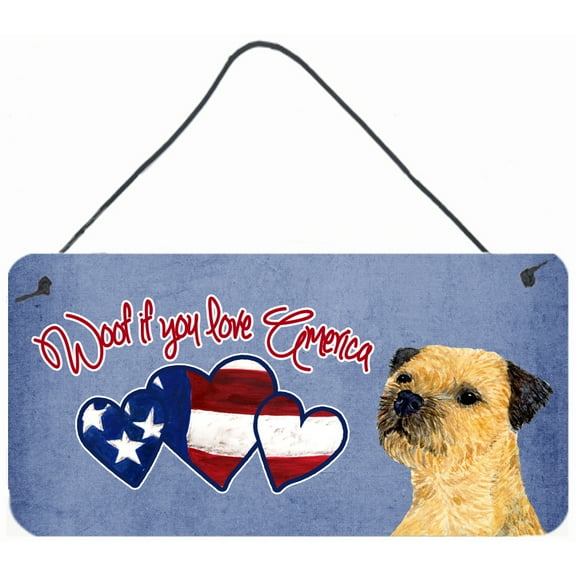 Woof if you love America Border Terrier Wall or Door Hanging Prints