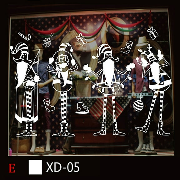 EUDIDV Xmas Decorative Stickers Christmas Snowman Removable Home Vinyl Window Wall Stickers Decal Decor E Holiday Decals