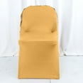 thumbnail image 4 of Efavormart Gold Satin Rosette Spandex Stretch Fitted Folding Chair Cover, 4 of 11