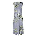 thumbnail image 4 of Viikei Summer Dresses for Women Casual V Neck Sleeveless,Women's Summer Print Casual Loose Sleevless V-Neck Dress Purple S, 4 of 5