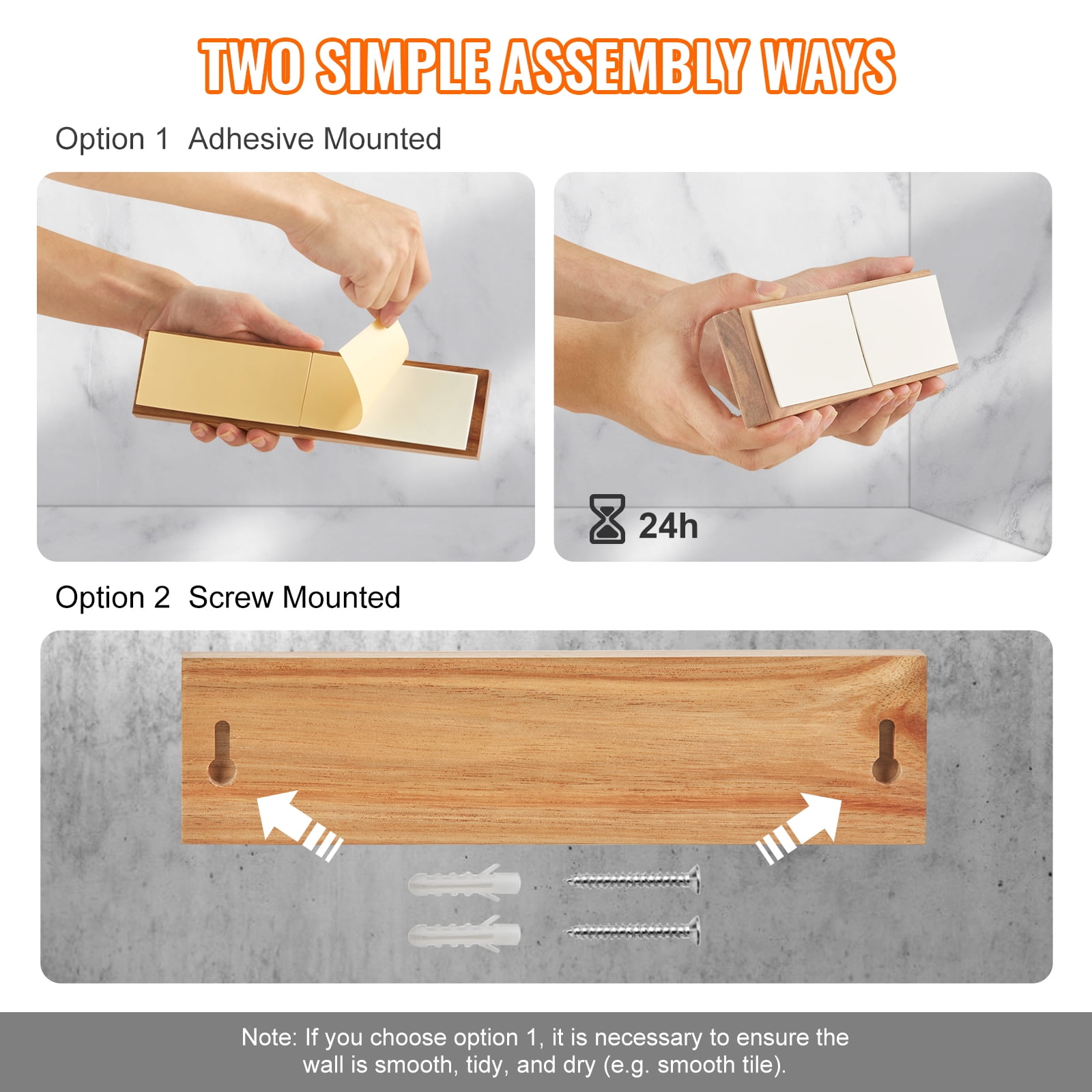 BENTISM 10" Magnetic Knife Storage Holder Wall Mount Knife Strip Acacia Wood