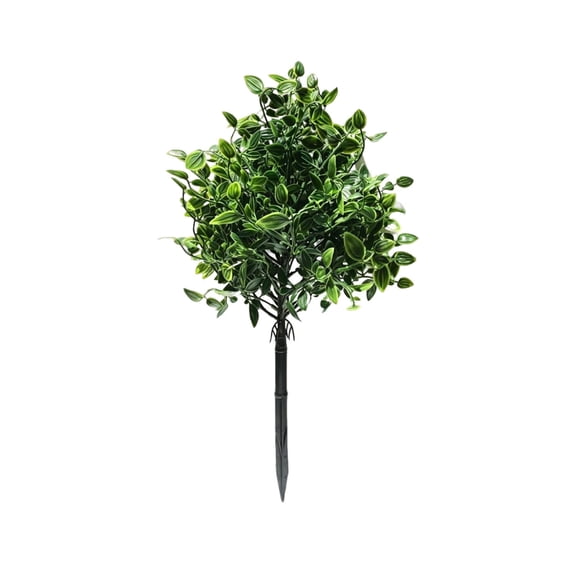 Outdoor Artificial Shrub Stake UV Resistant Plastic Fake Green Plants for Garden Yard Planter Pot Patio Scenery Decor 19.68 x 9.84 in