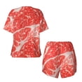 thumbnail image 5 of Picia Beef Steaks Pajamas Sets for Women Soft Short-Sleeved Pjs with Lounge Shorts Two Piece Sleepwear-XX-Large, 5 of 9