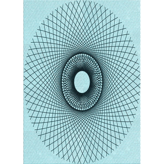 Ahgly Company Indoor Rectangle Patterned Deep-Sea Green Area Rugs, 5' x 8'