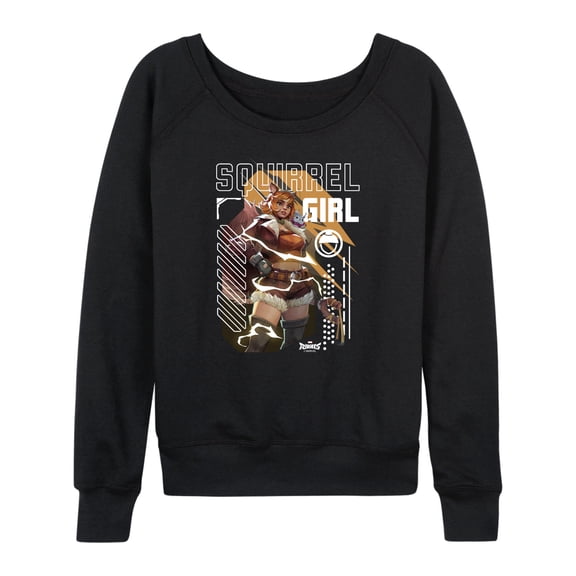 Marvel - Squirrel Girl Lightweight French Terry Wide Neck Long Sleeve Graphic Shirt