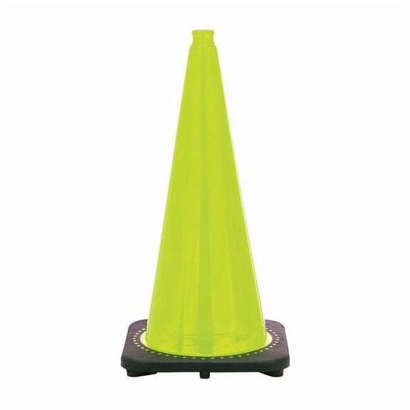 Traffic Cone, PVC, Non-Reflective, 28 in Height, 7 lb, Lime