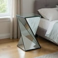 thumbnail image 2 of Homy Casa Modern Mirrored Geometric Side Table with Light-Reflecting Design for Dining Spaces, 2 of 6
